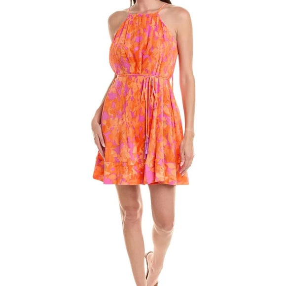 NWT Taylor Pleated Crepe Dress Size M - Picture 4 of 14